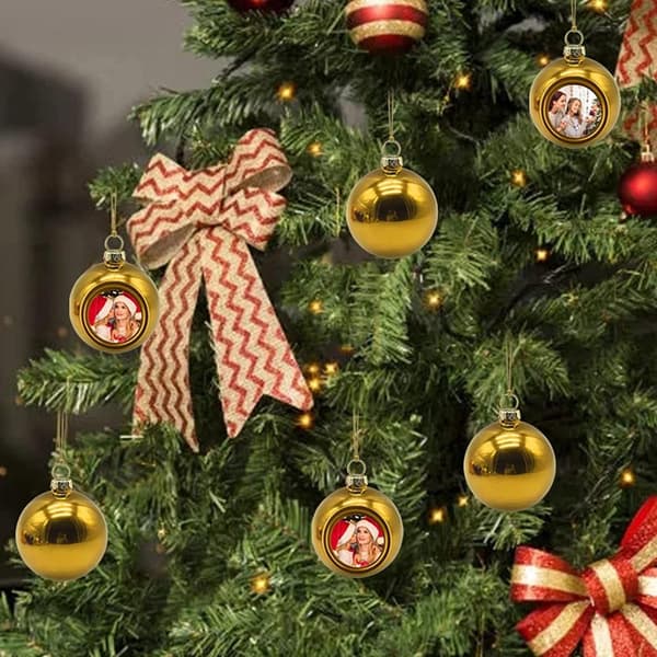 6 ST Julekulepynt DIY Varmeoverføring Foto