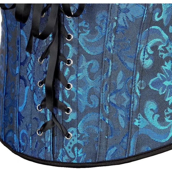 Korsetit naisille Overbust Bustier Top Gothic Sexy Shoulder Blue6806 3XL