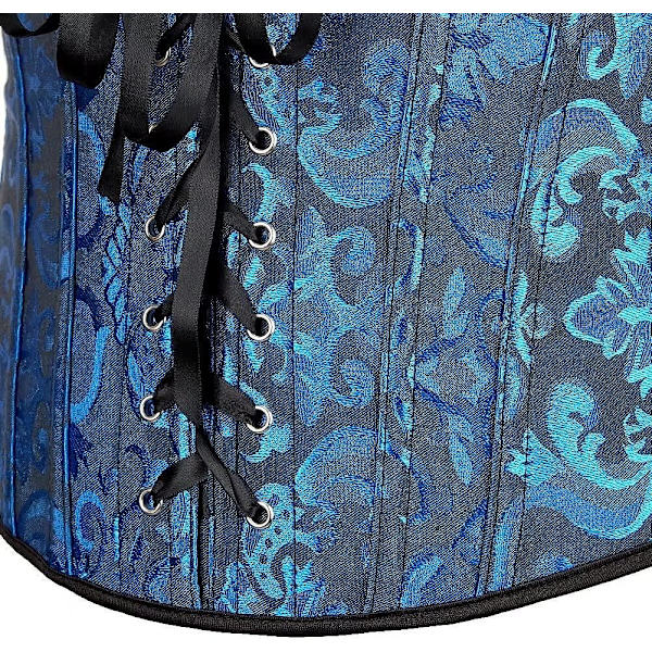 Korsetter til kvinder Overbust Bustier Top Gotisk exy houlder Blue6806 S