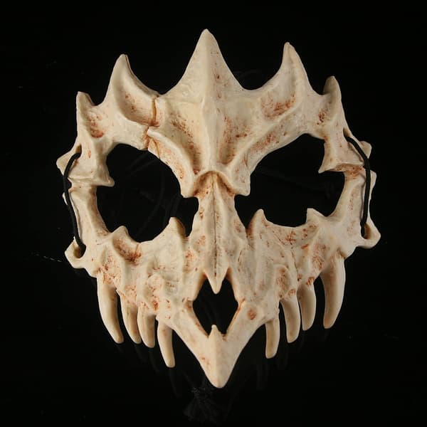 Halloween Mask, Tiger Cosplay Mask - Half Face White Skull