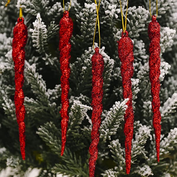 Christmas Tree Icicle Pendel Lätt Lätt att bära Pendel Klassisk dekoration till jul silver