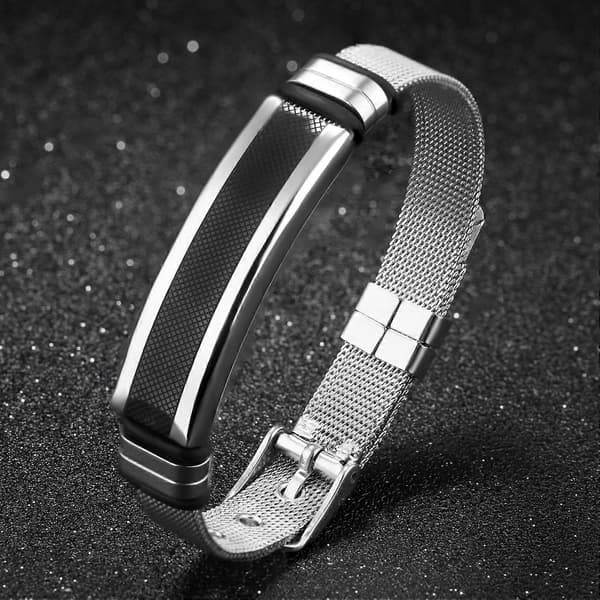 Herrearmbånd Western Style Rustfrit Stål Falmer Aldrig Sort Armbånd, Sølv