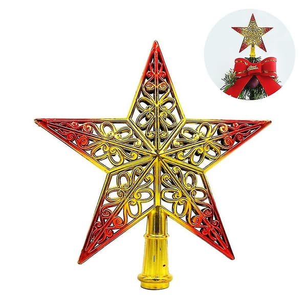 3D plast pentagram julegave til juletræ (20cm GULD)