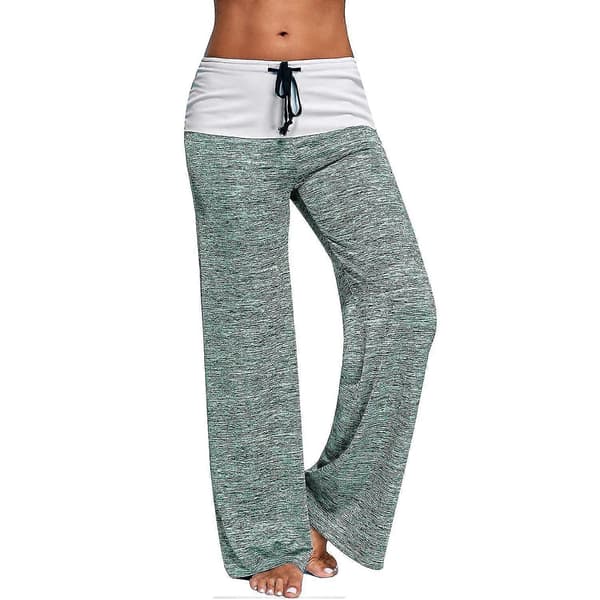 2 st Dam Byxor Enfärgade Dragsko Vida Ben Plus Size Långa Byxor Pyjamas Xxl, Gräsgrön &