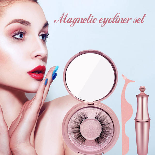 Magneettiset ripset, liimaton setti muka-tekoripsillä, uudelleenkäytettävät luonnolliset ripset j