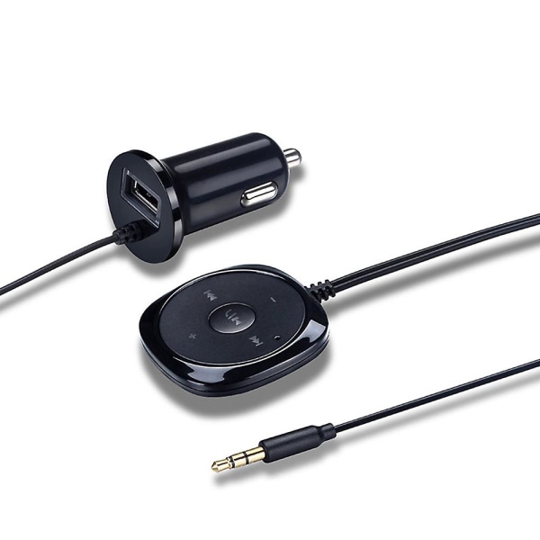 Aux Bluetooth adapter för bil med markslinga brusisolator för handsfree-samtal och musikströmning, trådlös Bluetooth mottagare med dubbla portar