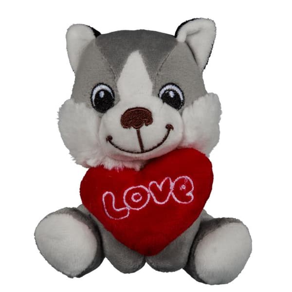 Kosedyr / Teddybjørn - Hund med Hjerte - 14 cm multicolor
