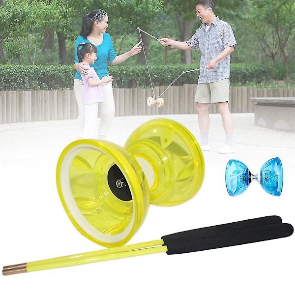 Professionellt lager Diabolo Set Leksak Höghastighets Mjuk Jonglering Med Rep Hobby Barn Klassisk Handlek Present Hög kvalitet Blue