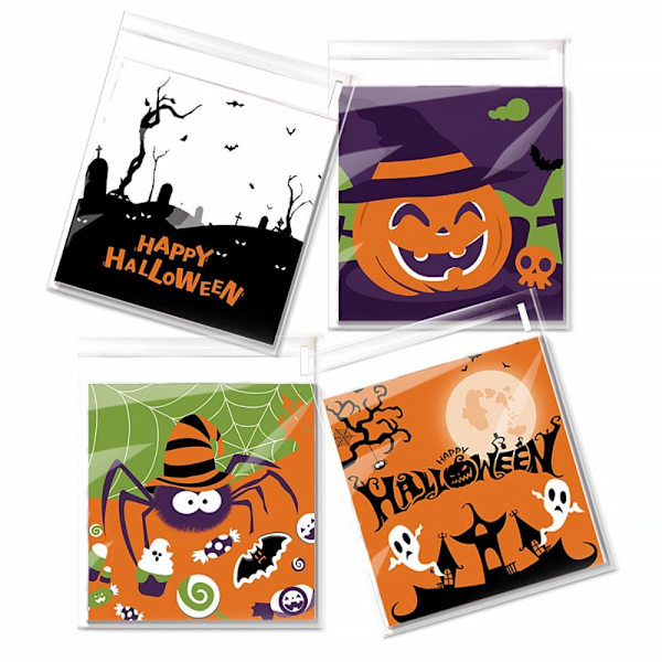 100kpl Halloween Karkkipussit Makeispussit SEKOITUS 4 TYYLIÄ SEKOITUS Mix 4 styles
