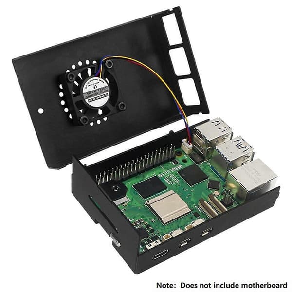 Aluminiumskabinet til 5, Pi 5-kabinet med PWM-blæser til 5 4GB/8GB, understøtter Pi 5 Active Cooler