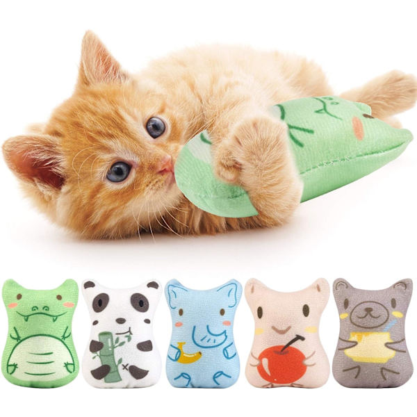 Kattmynta Leksaker för innekatter - 5st Plysch Cat Chew Toys Tandsjukdomar