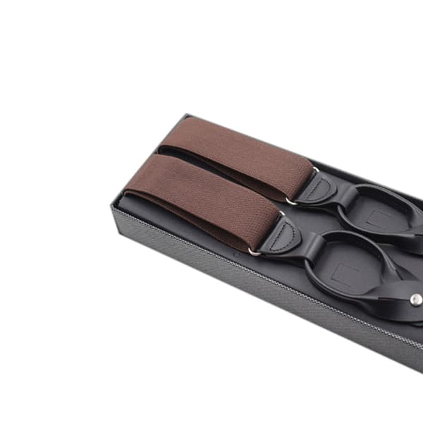 Unisex elastiske bukseseler for menn Justerbar bukseselesknapp Coffee