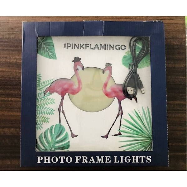 Jul Flamingo fotoramme Væglampe Antik fotoramme LED Julelys Halloween Børneværelse Dekorativt lys Natlampe (Flamingo)