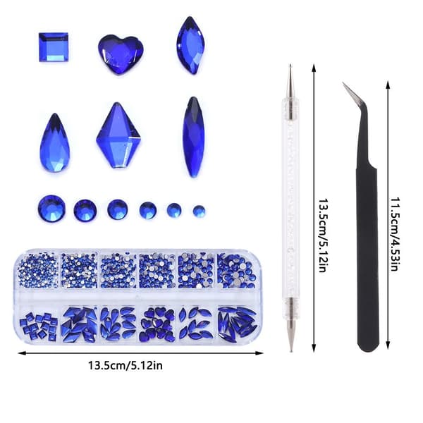 12Gird Box Nail Art Diamond Rhinestones STIL C STIL C