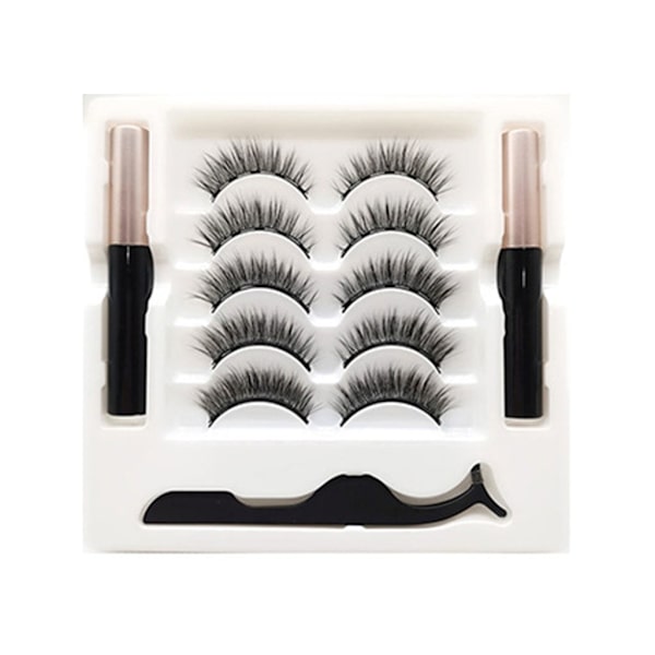 Magneettiset ripset ja eyeliner-setti, pari luonnollisen näköisiä irtoripsiä magneettisella eyeliner-pinsetillä, helppo levittää 5