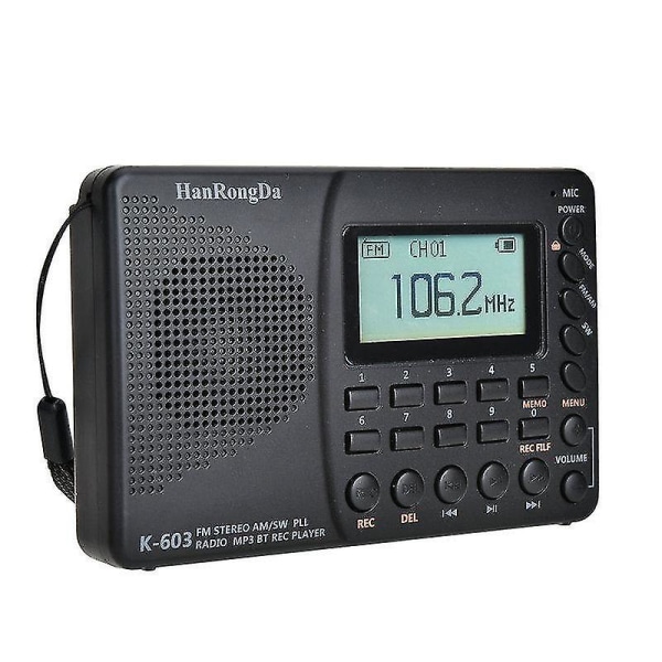 Bärbar digitalradio Fm/am/sw LCD Digital Display Mp3-spelare|radio