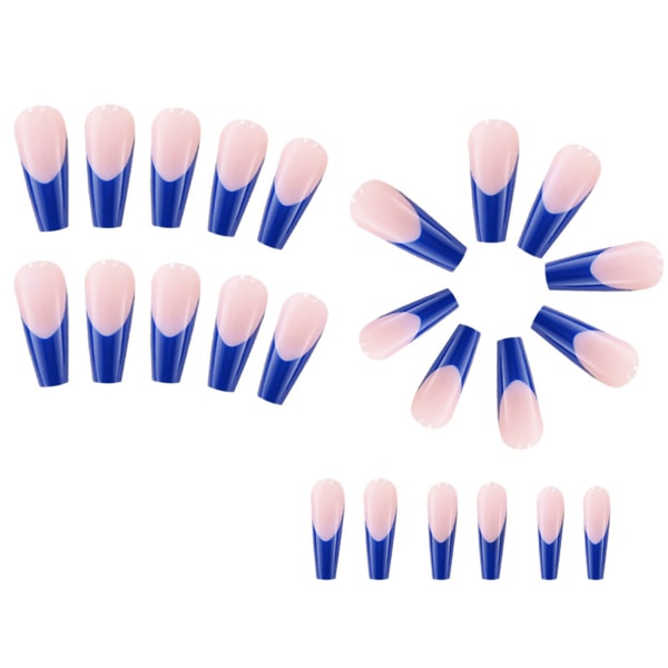 Blandade rosa & blå lösnaglar Lätt att applicera Snyggt mönster glue models