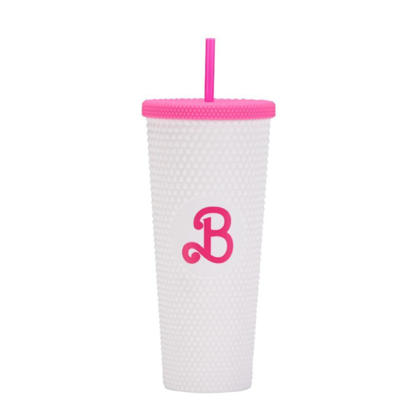 Barbie Dubbade Tumbler Mode Barbie Rosa Akryl Vattenkopp Wit rose pink one-size