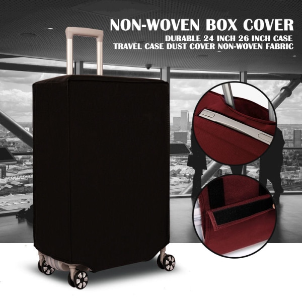 Non-woven Cover Slitstarkt anti-scratch Resväska Skydd Vattentätt Bagage Skyddsfodral Wine Red 30 inch