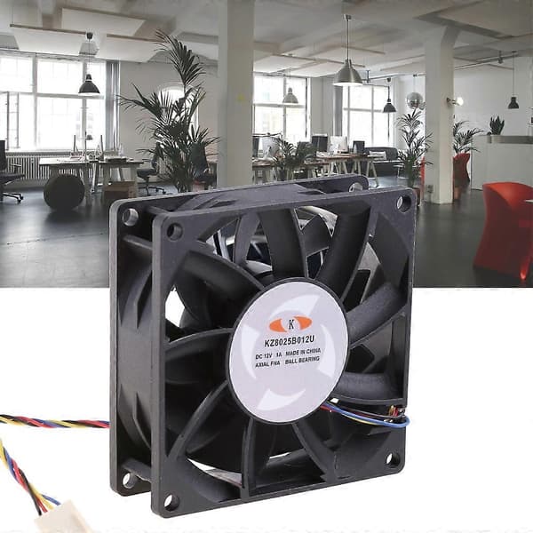 Erstatning KZ8025B012U 8x8x2,5 cm højhastigheds køleventilator 4Pin 4-leder stik
