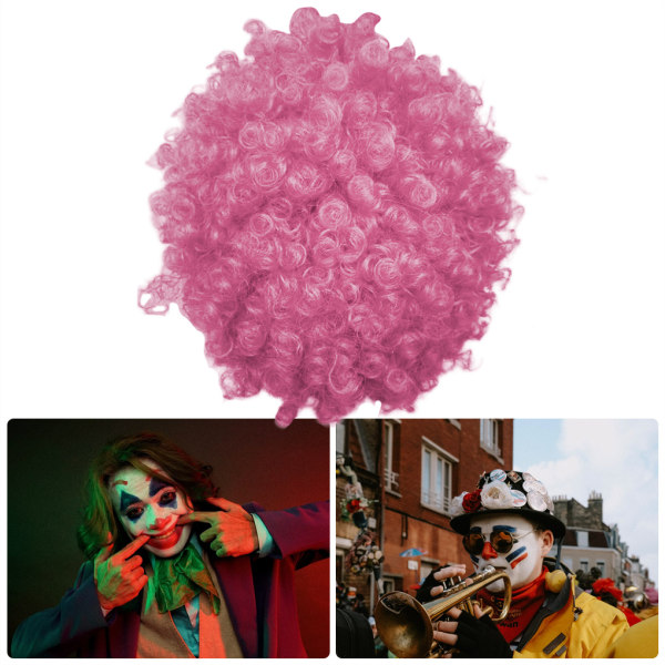Hår färgglada peruker Clown Cosplay Masquerade Frisyr Halloween pink