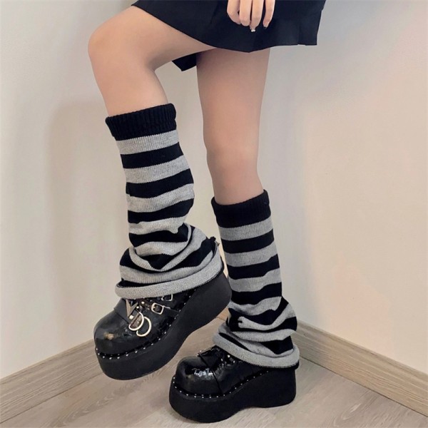 Talviset Säärystimet Mustat Goth Y2k Asusteet Lolita Sukat Naisille gray
