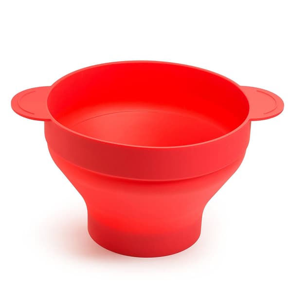 Kokoontaitettava silikoninen popcornkulho, punainen