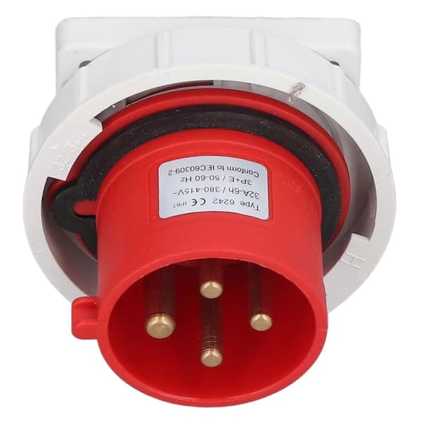 Vandtæt industriel stikprop nylon messing 4-polet luftfartsstrømstik 3P+E AC 380-415V 32A