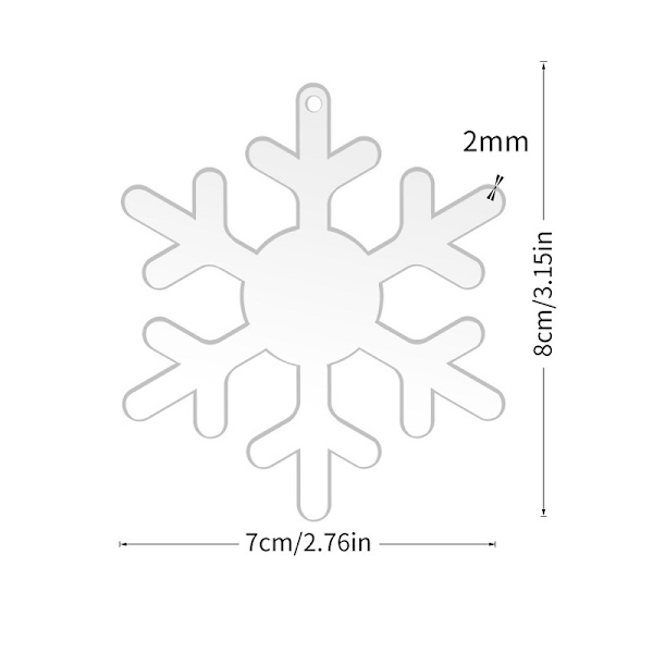 Akryl transparent blank bit juletre dekorasjon B 10Pcs