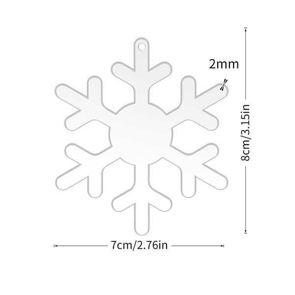 Akryl transparent blank bit julgran dekoration B 10Pcs