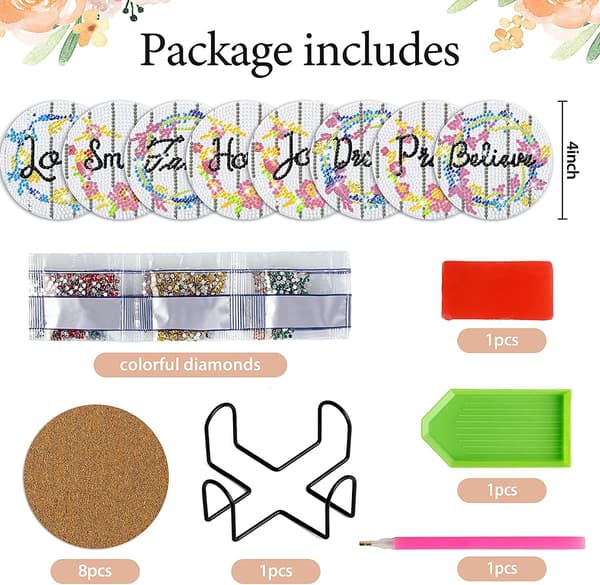DIY-timanttimaalausalustasarja, 8 kpl - Salutat