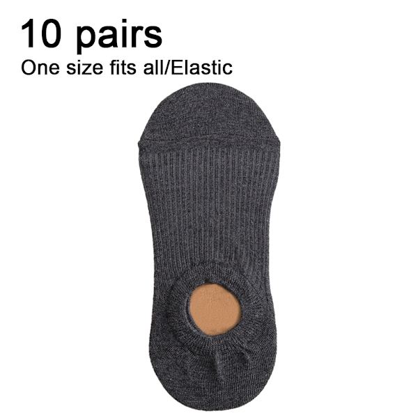 10 par Ankelsokker Damesport Korte sokker, ensfarget dark grey