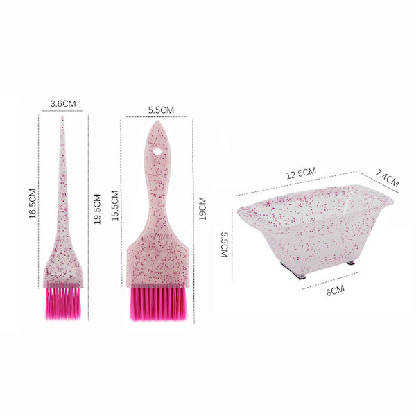 Sisältää 3 hiusvärisivellintä ja -settiä, pehmeät siveltimet värjäykseen, applikaattorit salonkiin, kotikäyttöön, tee-se-itse-värjäykseen Pink Set