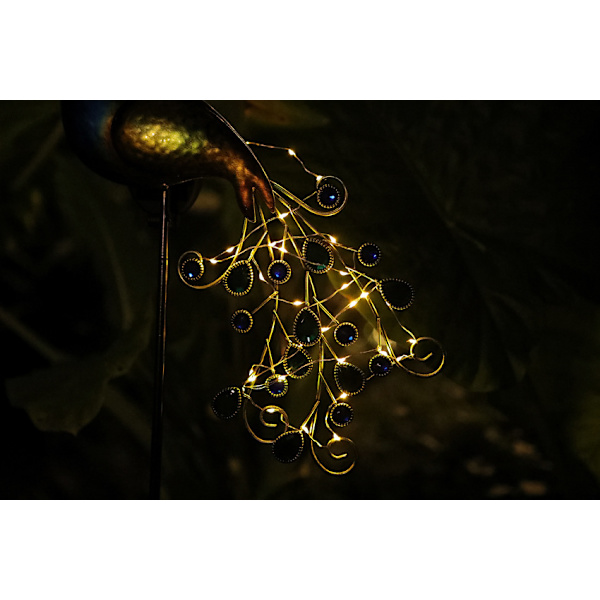 Metal Peacock Garden Solar Lights Udendørs dekorative havestake Lights - Vandtæt Peacock Solar Landscape LED Path Li