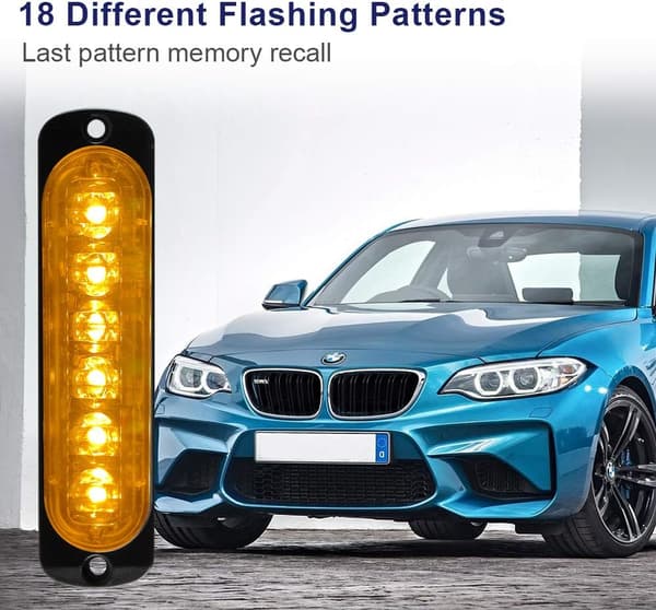4st 12-24V Ultratunn Ljusramp Nödstrob Larm Lampa - Fla
