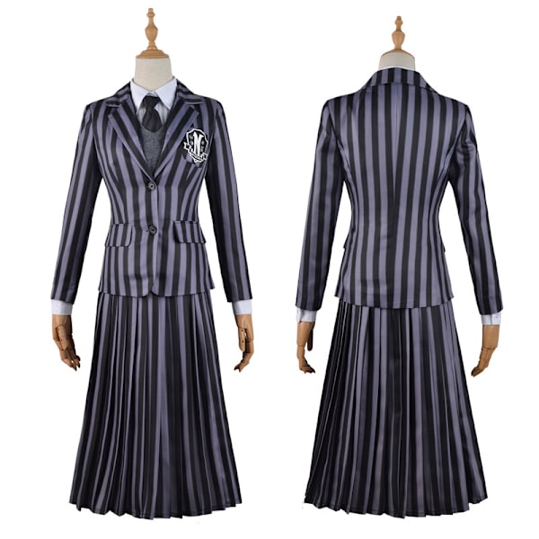 Naisten Wednesday Addams -mekko, Halloween-asumekko Style 3 M