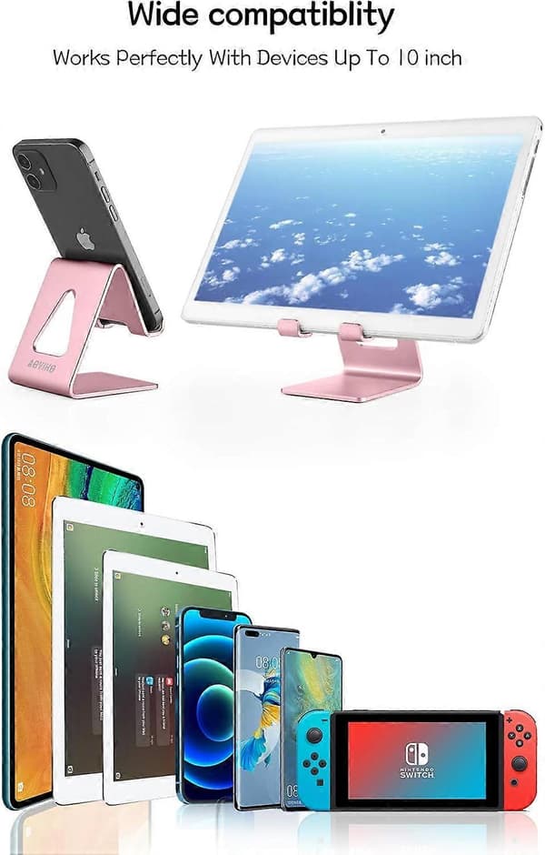 Telefonholder, vuggestativ i aluminium for skrivebord
