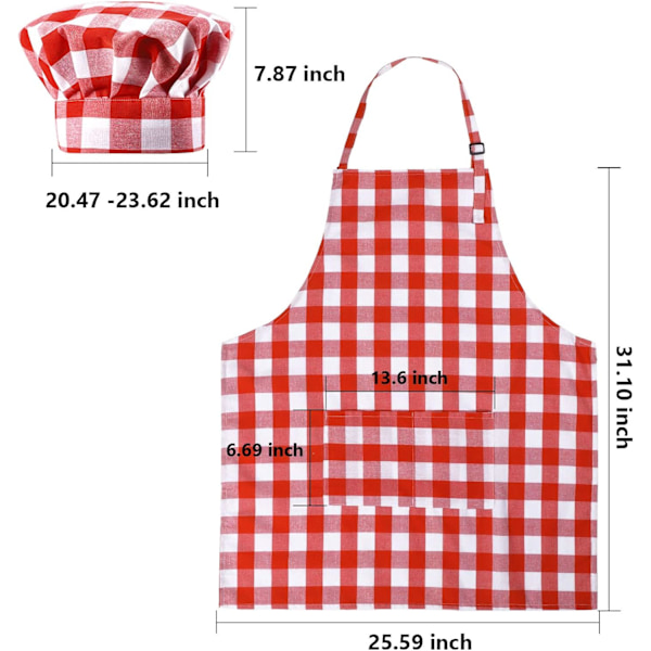 2 st Kockdräkt Kockmössa Set för vuxen Bakerförklädehatt