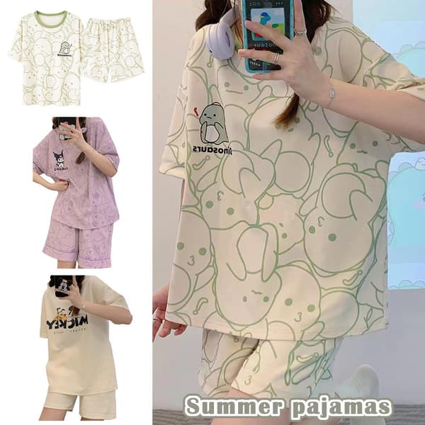 Dame pyjamas Dame sæt af nattøj T-shirts Damer Damer P the letter Mickey L
