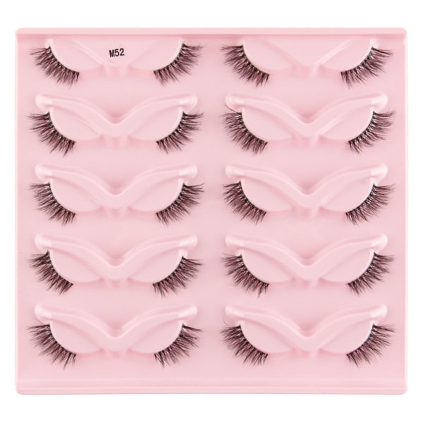 Halve Øjenvipper Naturligt Udseende Wispy Cat-Eye Øjenvipper 3D Kunstige Øjenvipper Fluffy-Soft 10 Par Faux Mink Fake Lashes Sæt C