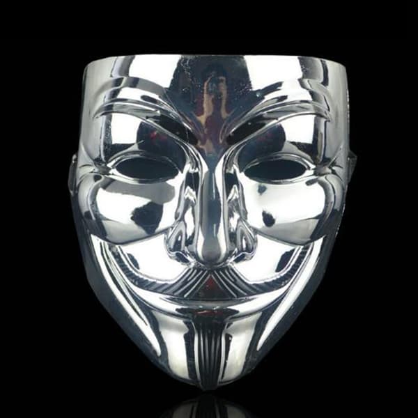 V for Vendetta Halloween Party Kostumemasker White+Eyeliner