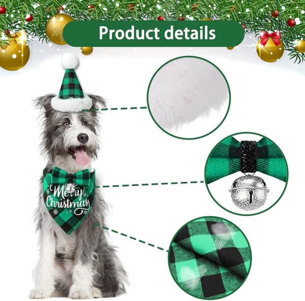 3 stk. julehundekostumer Outfit, klassisk bøffelternet jul