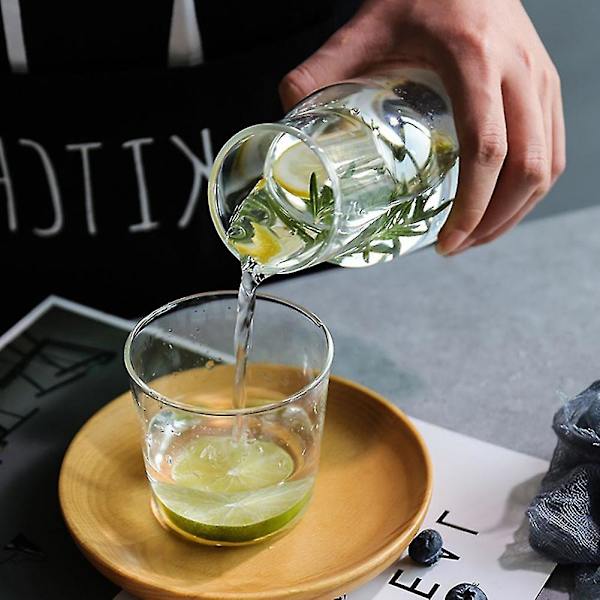 Hushållens klara glas juice vatten kanna kallvatten flaska med kopp set
