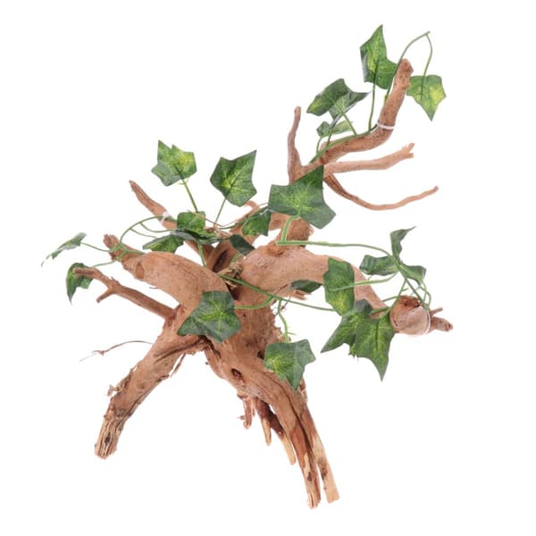 Naturlig Rhododendronrot med inslagna vinblad Reptil Vivarium prydnad