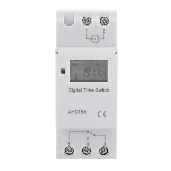 LCD-display Veckovis programmerbart elektroniskt relätid 16 PÅ och AV Timer (AC/DC12V)