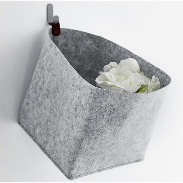 Filt Förvaringskorg Garderob Leksaksboklåda Organizer Light Grey One Size