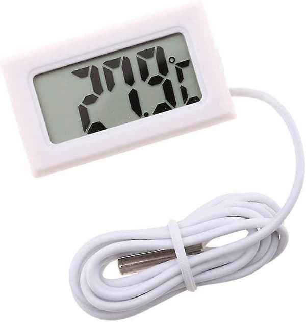 1 stk Digital LCD Digitalt Vanntemperaturmåler, Temperaturmåler -50C~110C Hvit