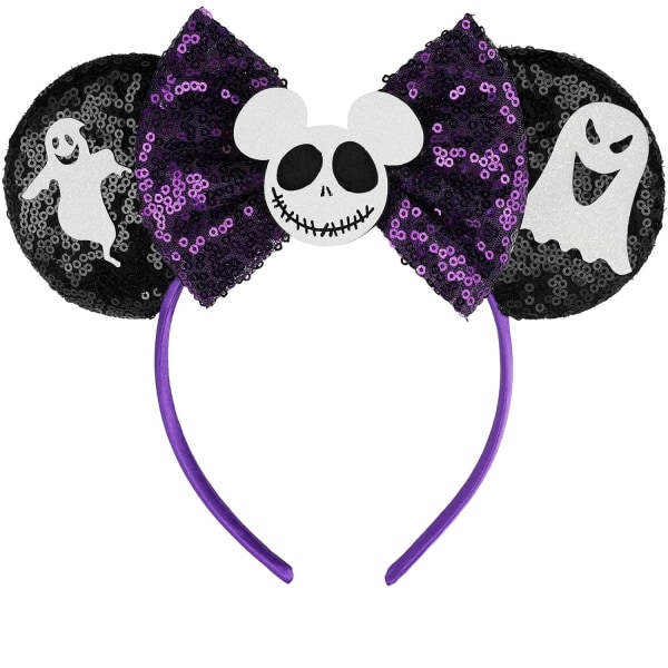Minnie Mickey Ears Pannband,Paljetter Halloween Mouse Ears för kvinnor