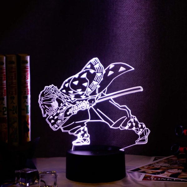 3D Led Nattljus Anime Demon Slayer Agatsuma Zenitsu Figur