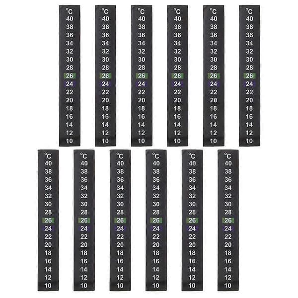 12 stk Digitale Termometerklistremerker for Akvarium, Selvklebende Termometerstrimler